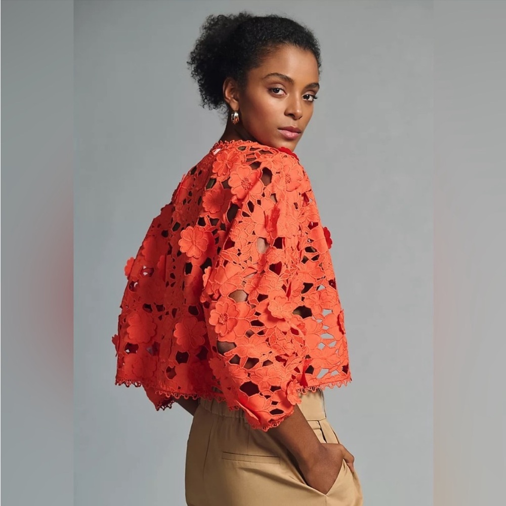Saachi Floral Lace Cut Out Bolero (One Size)